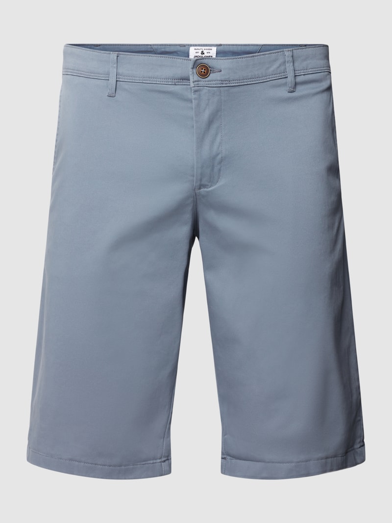 PLUS SIZE Chinoshorts mit fixierten Beinumschlägen Modell 'BOWIE' in blau