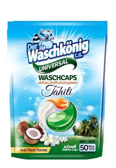 Der Waschkonig CG Tahiti universalios 3 kamerų skalbimo kapsulės