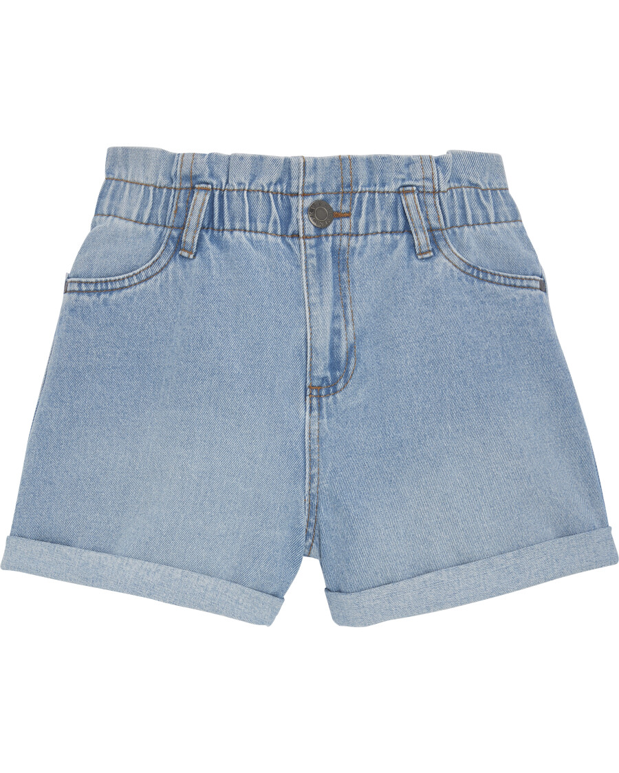 Jeans-Shorts mit Umschlag