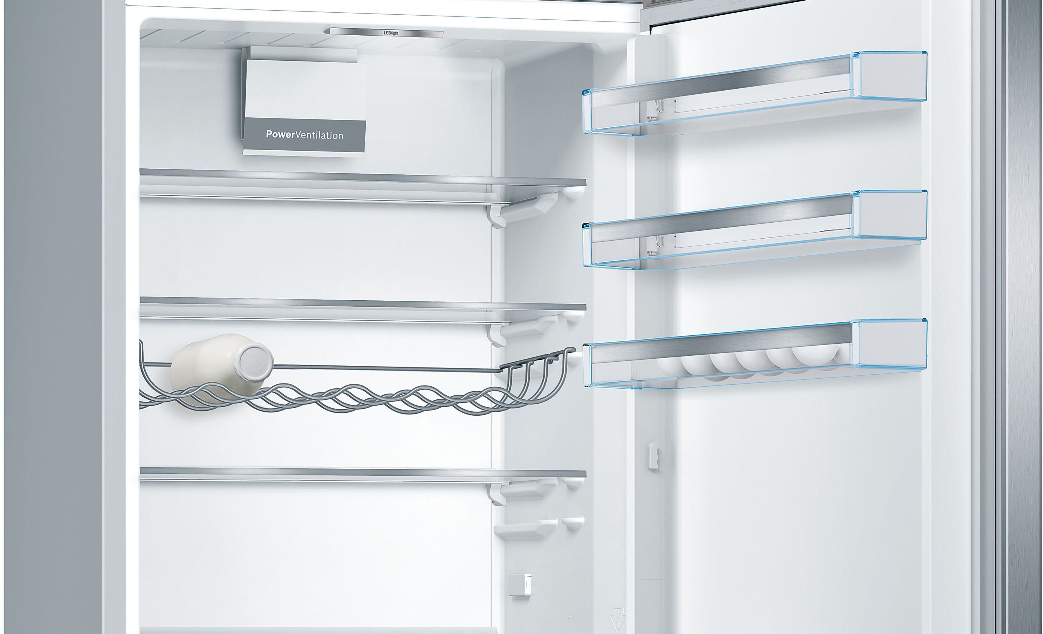 BOSCH Kühl-/Gefrierkombination KGE49AICA, 201 cm hoch, 70 cm breit, XXL Fassungsvolumen von 419 l