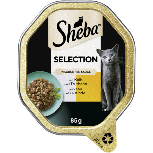 Sheba Selection mit Kalb und Truthahn in Sauce 85G