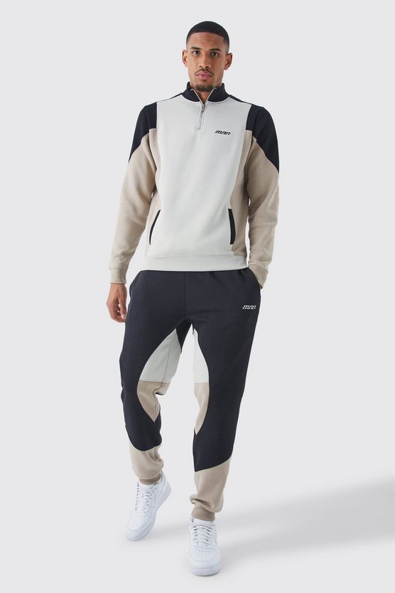 Tall Colorblock Trainingsanzug mit Trichterkragen