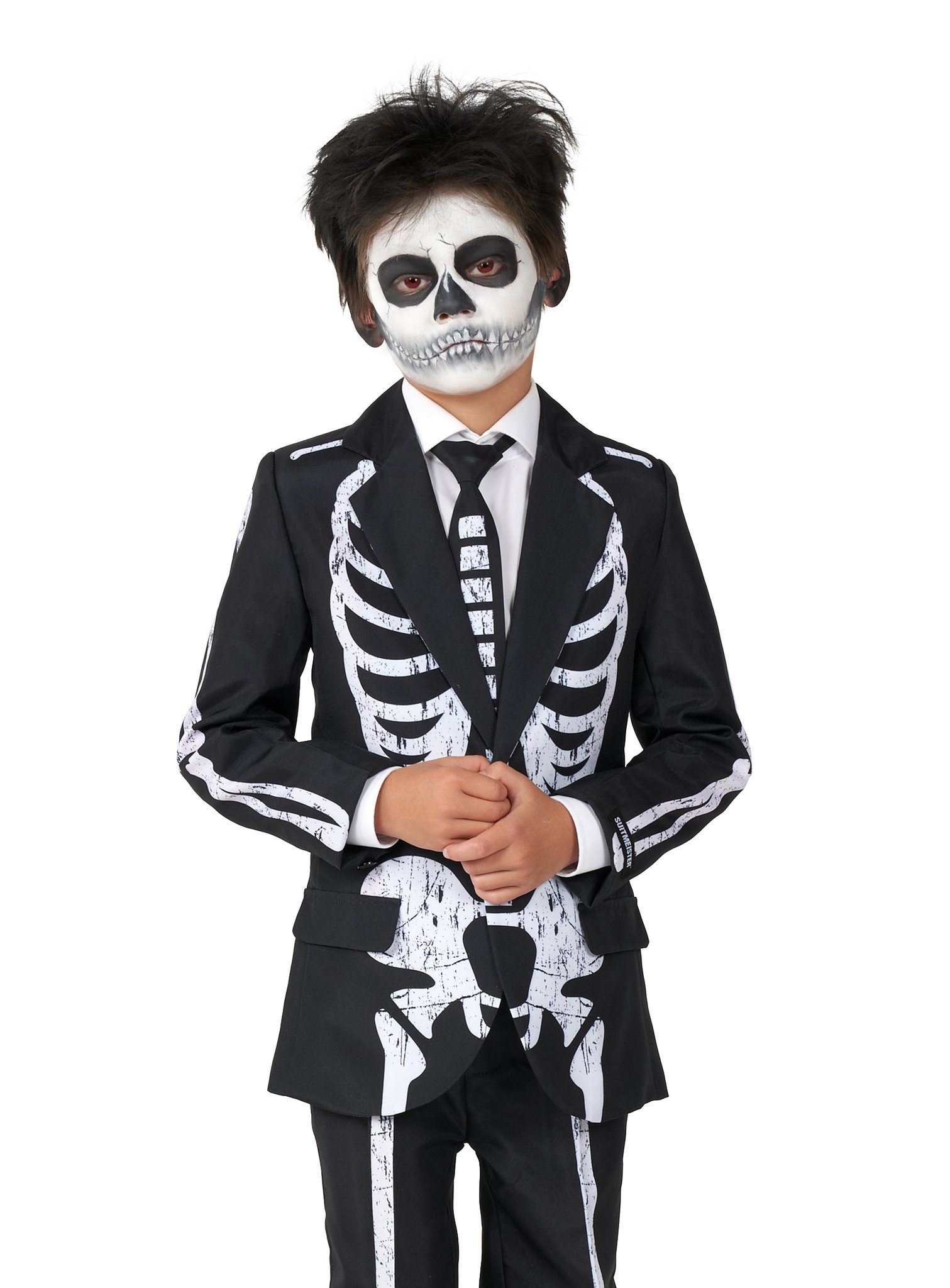 Opposuits Kostüm Boys Skeleton Grunge, Sorgt für ein bleibendes Lächeln: cooler Anzug für schräge Schurke