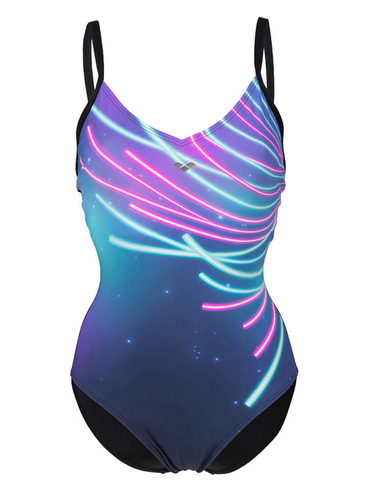 Arena Shape-Badeanzug in Schwarz/ Lila günstig kaufen