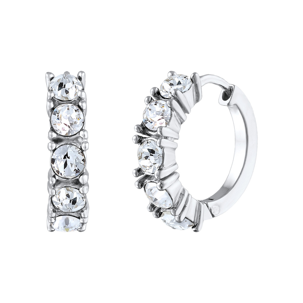 Elli Elli Boucles d'Oreilles Femmes créoles avec cristaux bleu en argent sterling 925 Boucles d'oreilles