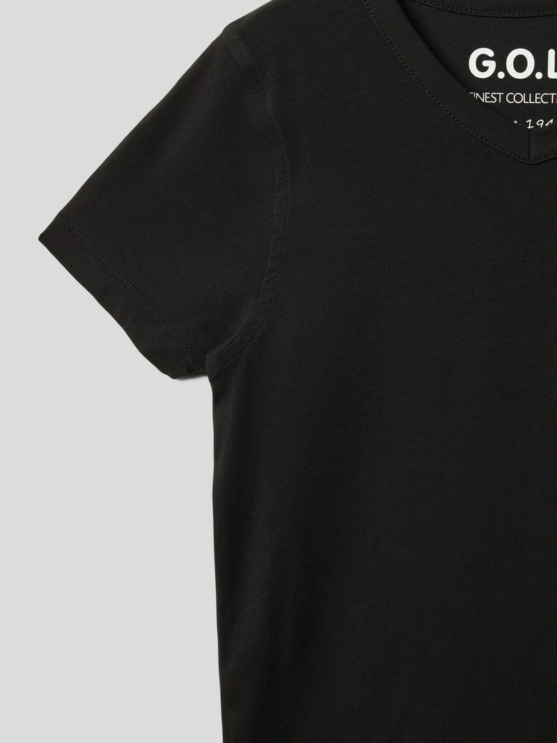 T-Shirt aus Baumwoll-Mix in schwarz