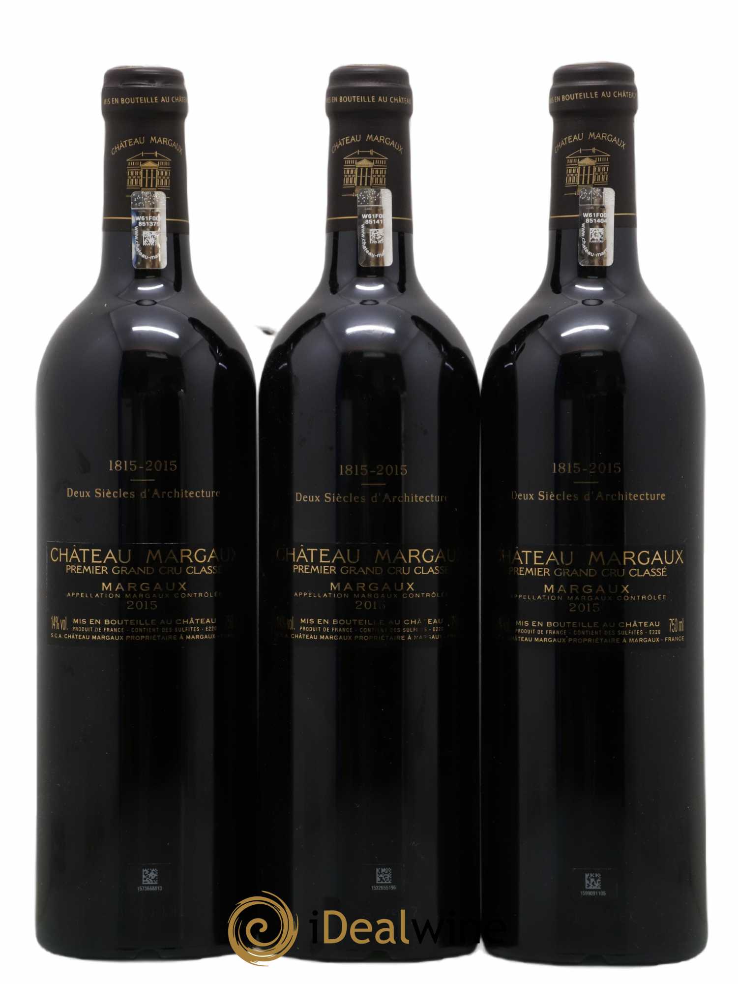 Château Margaux 1er Grand Cru Classé  2015 - Lot de 6 Bouteilles