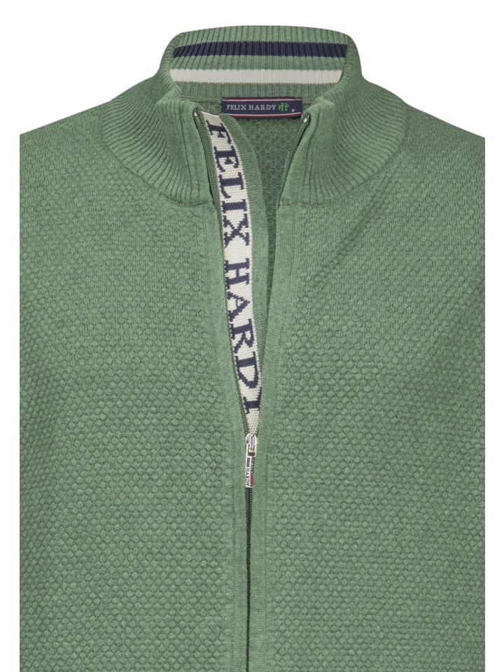 Felix Hardy Stehkragen Strickjacke in Grün günstig kaufen