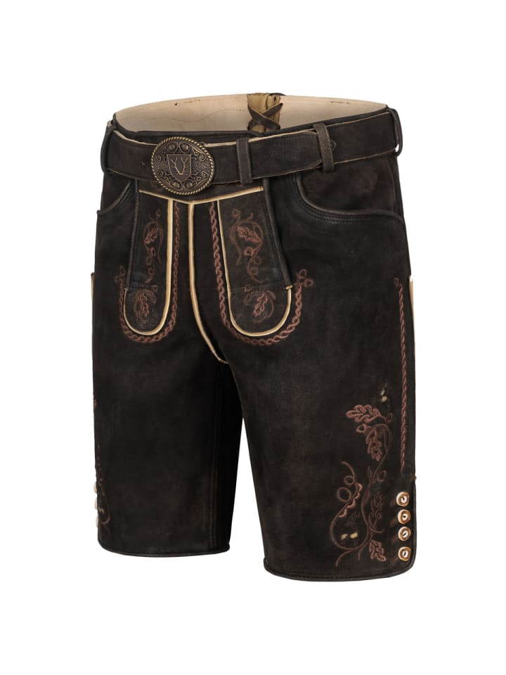 KRÜGER Lederhose Terence in dunkelbraun günstig kaufen
