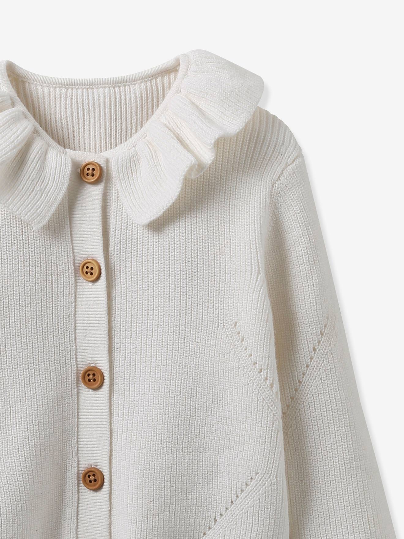 Cyrillus Baby Strickjacke CYRILLUS, Bio-Baumwolle/Wolle - wollweiß