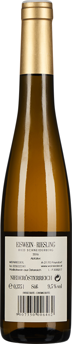 Weinrieder Eiswein Riesling Ried Schneiderberg Halbflasche 2016
