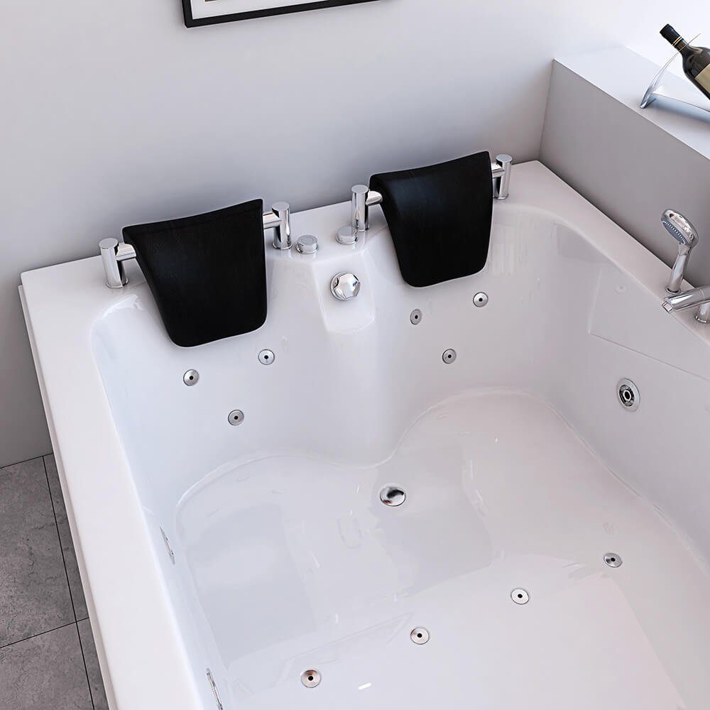 HOME DELUXE Whirlpool-Badewanne Indoor Whirlpool BLUE OCEAN - XL 180 x 120 cm Rechts, Eckwanne, 2 Personen