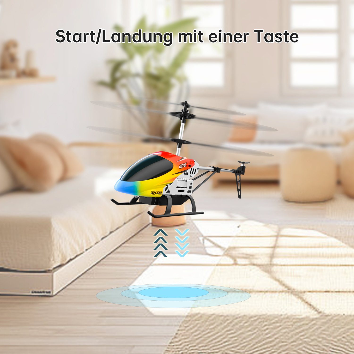 4DRC M5 ferngesteuerter Hubschrauber mit Gyro. Spielzeug-Drohne (2,4 GHz Flugspielzeug mit 3,5 Kanälen, LED-Licht)