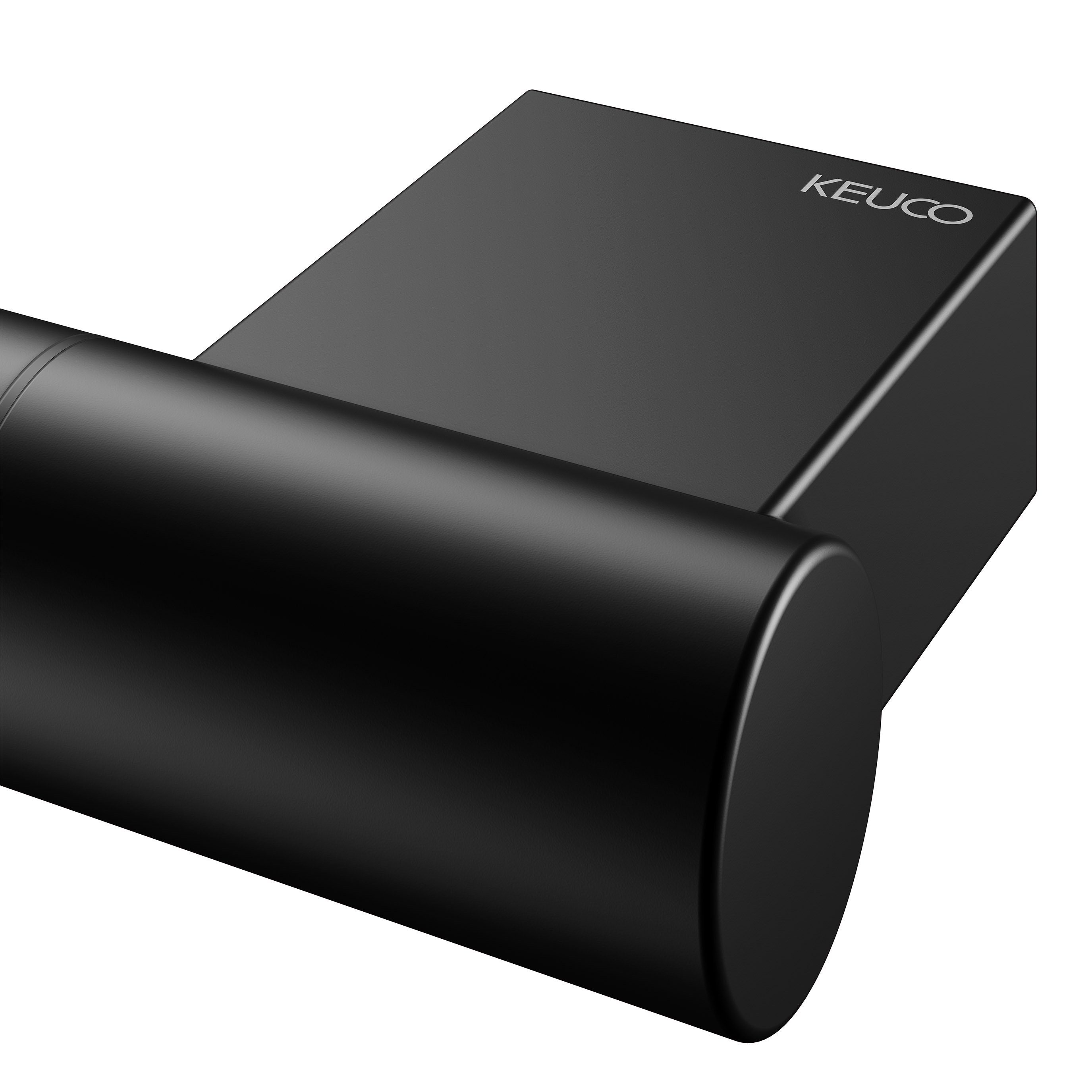 Keuco Badewannengriff Plan, schwarz matt pulverbeschichtet, 35,1 cm, Belastbarkeit 115 kg