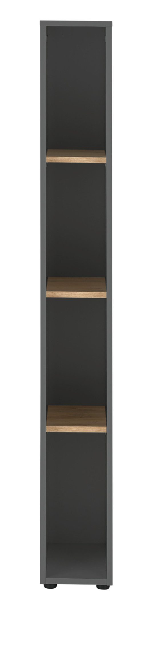 Furn.Design Aktenregal Center, Regalschrank in grau mit Wotan Eiche, 4 Fächer