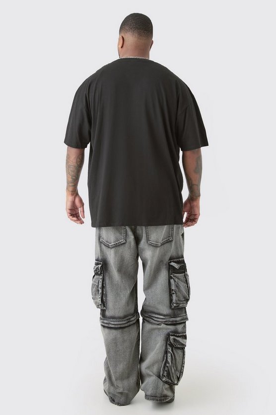 Plus florales Oversize T-Shirt