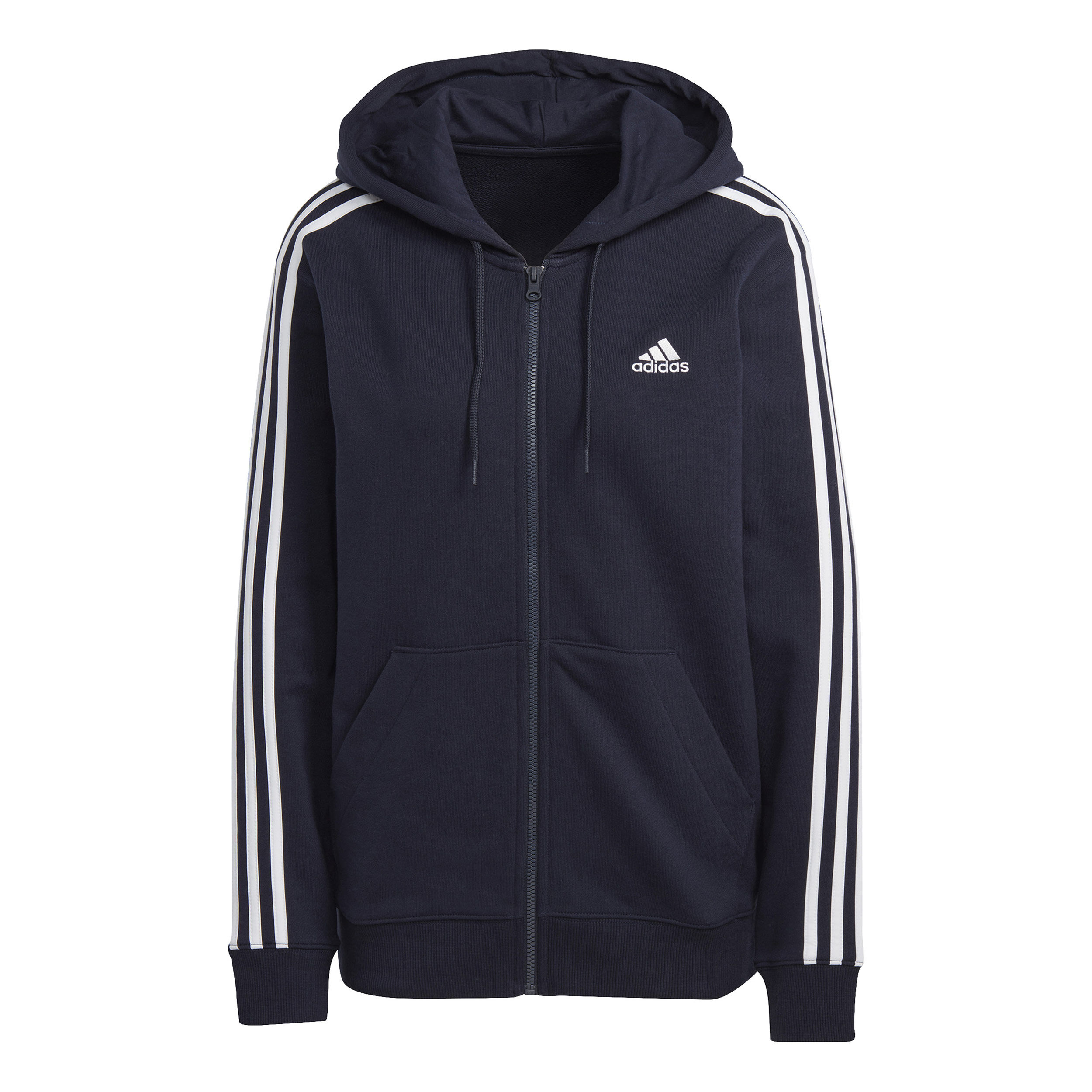3 Stripes French Terry Sweatjacke Damen - Dunkelblau, Weiß