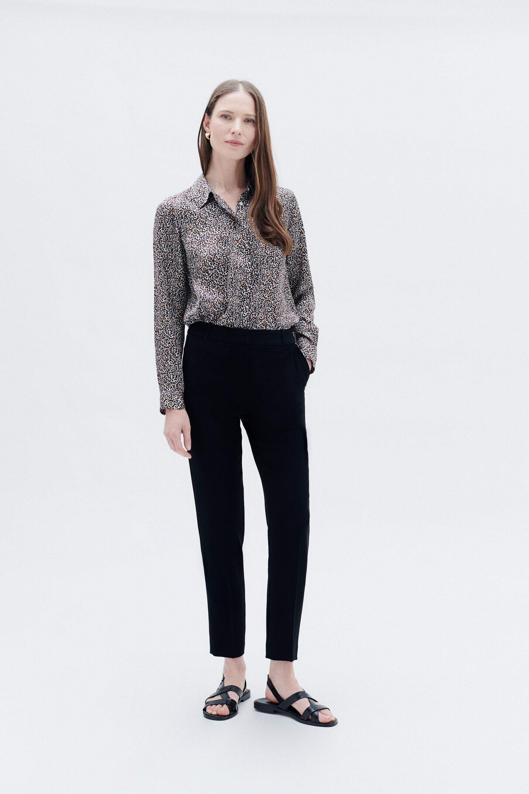 Pantalon pgautier noir femme