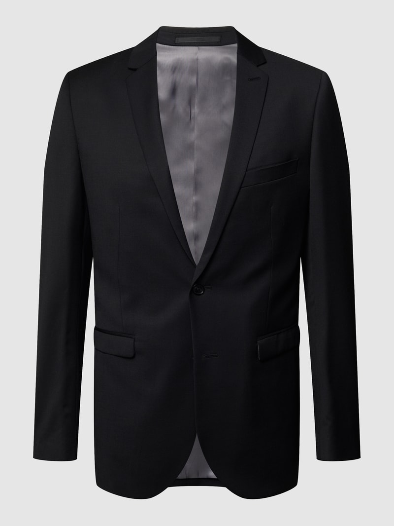 Slim FIt 2-Knopf-Sakko mit Stretch-Anteil Modell 'George' in schwarz
