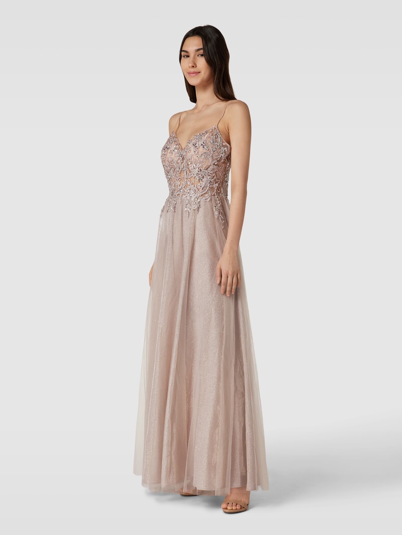 Cocktailkleid mit Herz-Ausschnitt in hellrosa