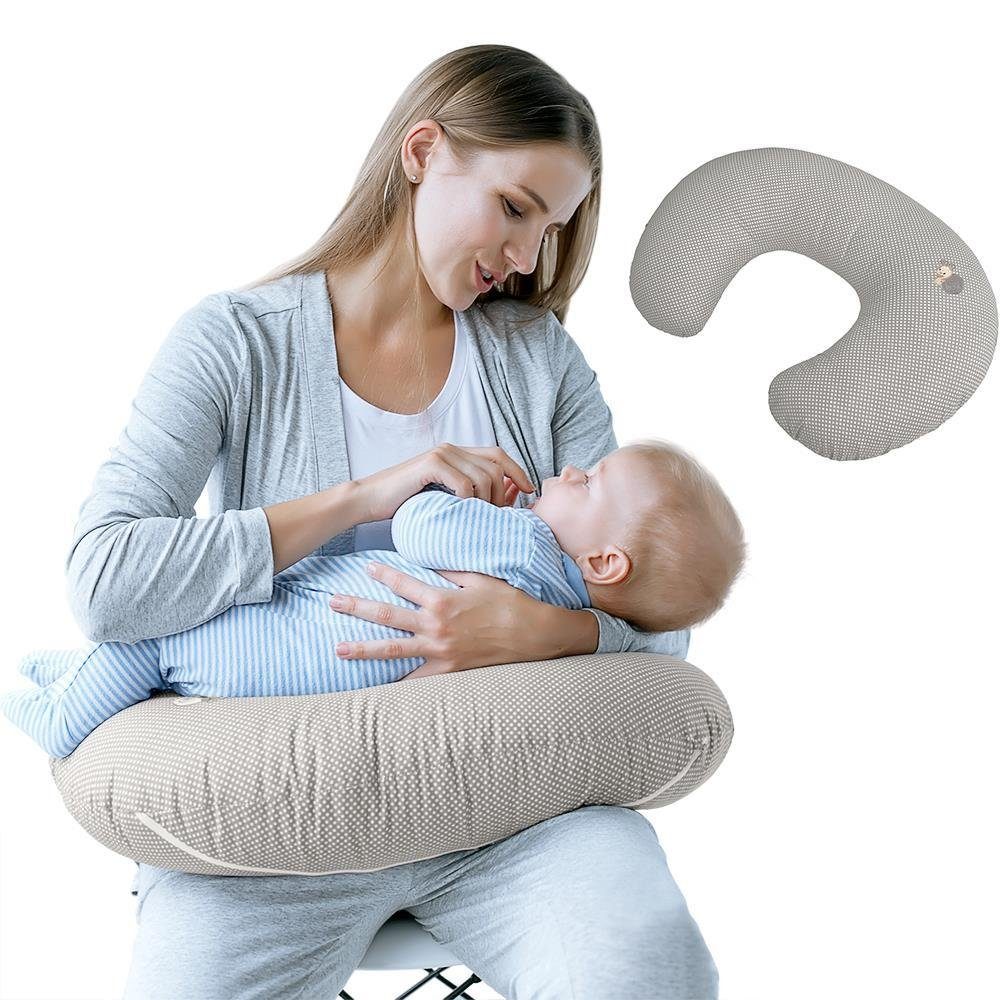SEI Design Stillkissen Stillkissen klein Stillmond Stillhörnchen, Schwangerschaftskissen mit Bezug, Bezug 100% Baumwolle