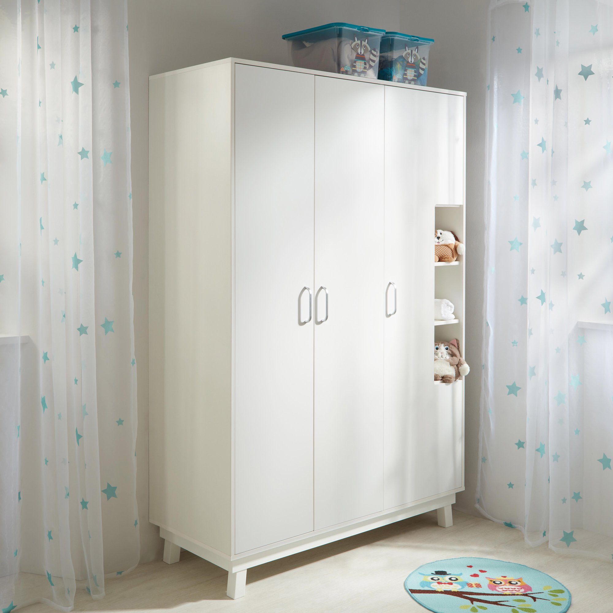 roba® Kinderkleiderschrank Nordic, weiß 3-türig; Made in Europe