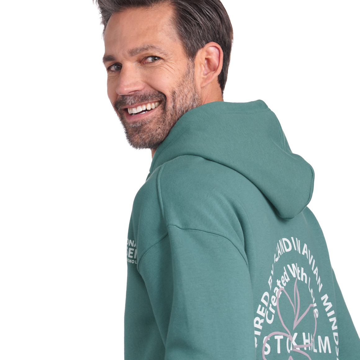 Herren Hoodie mit gummiertem Print