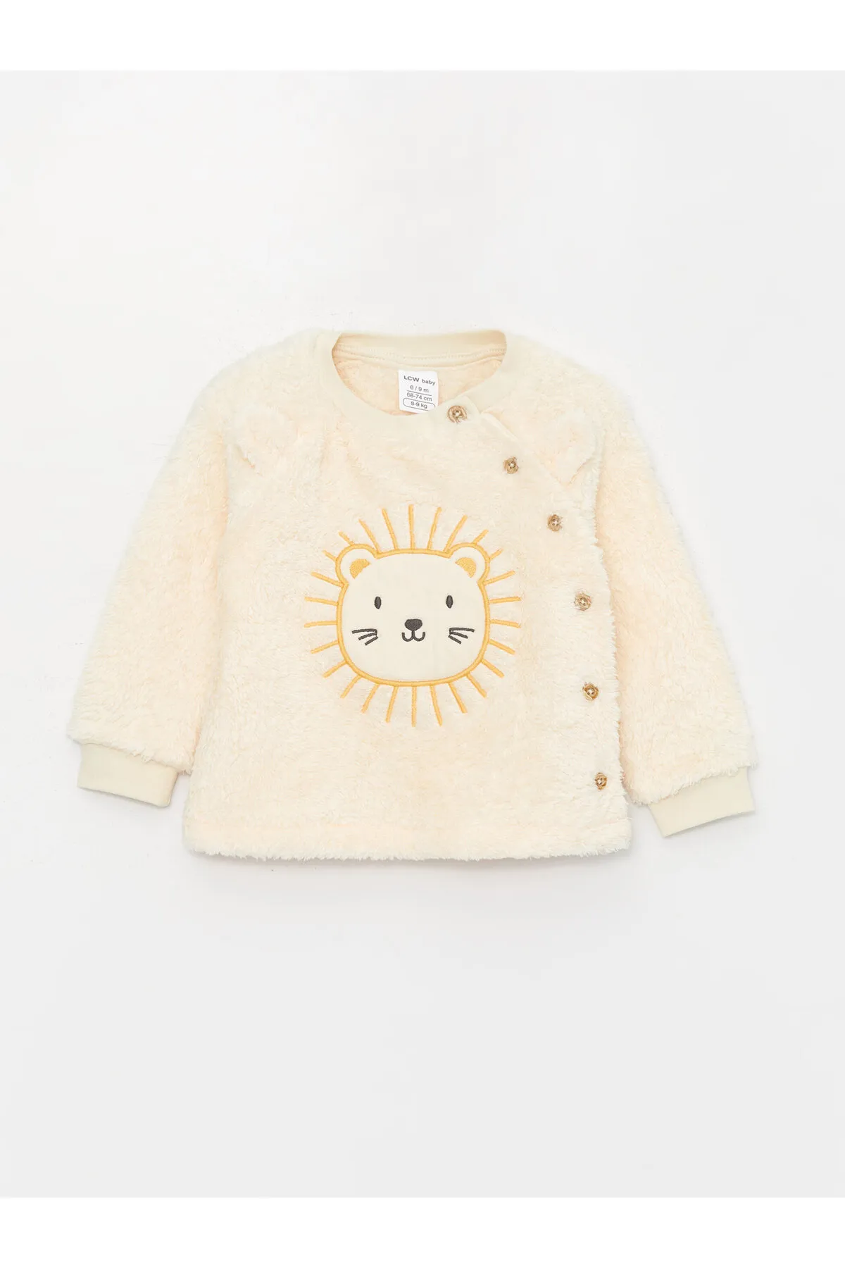 LC Waikiki  Langärmliges Baby-Jungen-Plüsch-Cardigan und Hose mit Rundhalsausschnitt, 2er-Set