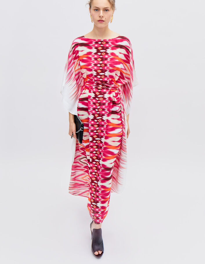Robe longue fuchsia motif ethnique IKKS x GIGEEZ Femme
