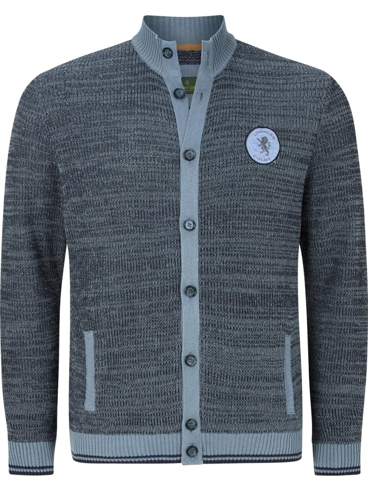 Charles Colby Strickjacke DUKE ODOI in blau gemustert günstig kaufen