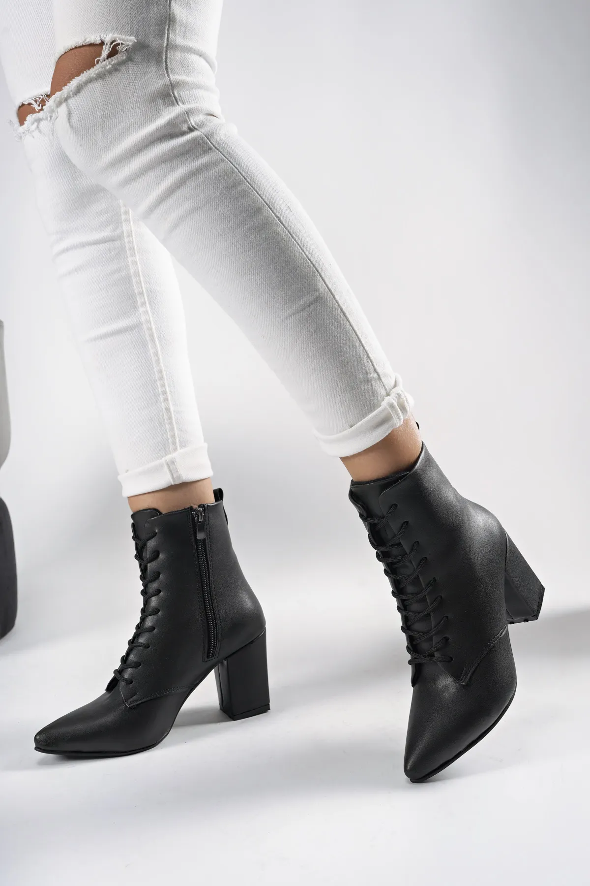 Riccon  Lilethnora Damen-Stiefel mit Absatz 0012333, schwarze Haut