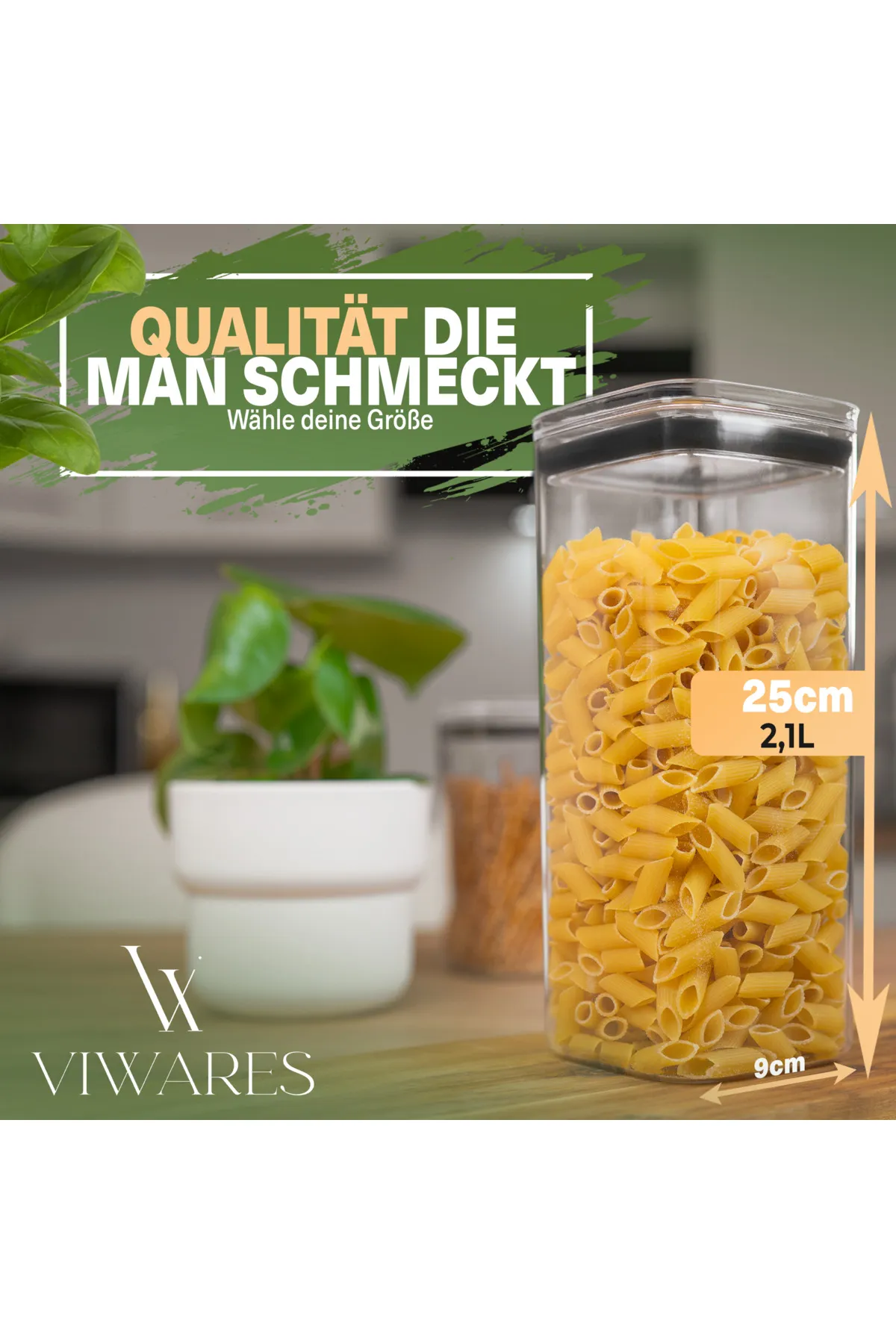 Viwares  Vorratsdosen mit Deckel Luftdicht - 6er 2100 ml Vorratsbehälter Set - BPA-FREI Klar