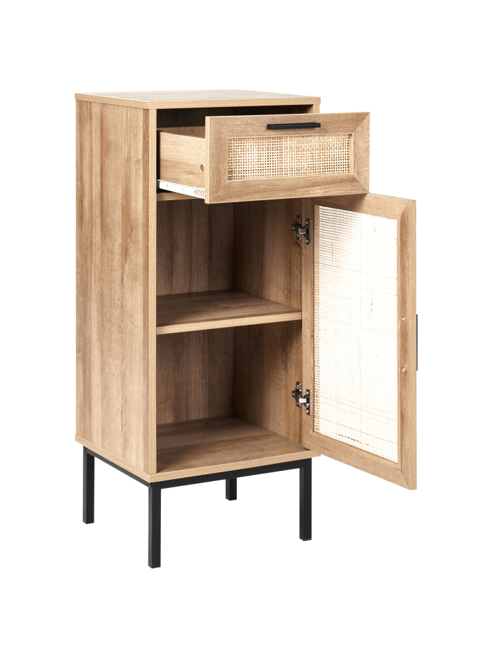 Beliani Badezimmerschrank ROSELL in Heller Holzfarbton - (W) 40 x (H) 92 x (L) 36 cm günstig kaufen onesize