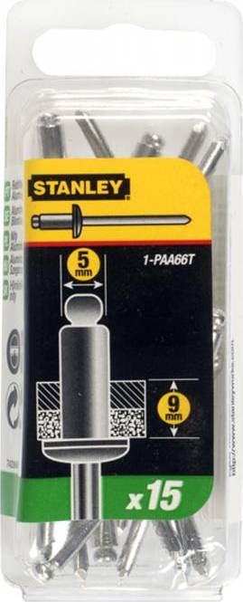 Stanley 1-PAA66T zakovice za uvrtanje 5 x 9 mm - 15 komada