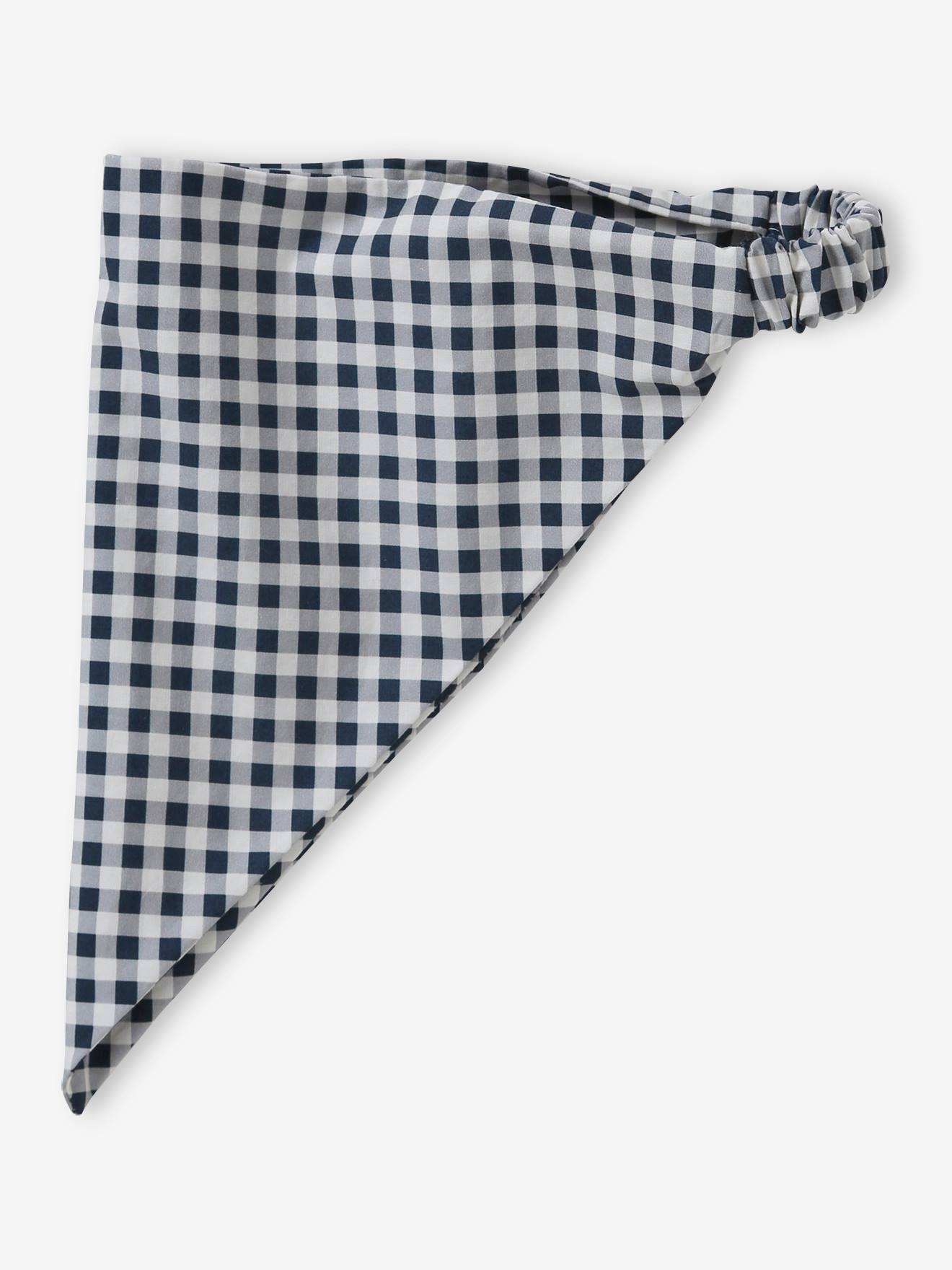 Fichu imprimé vichy fille carreaux marine
