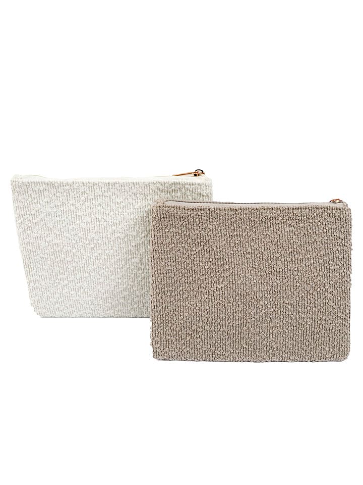 SiL Interiors 2er-Set: Kosmetiktaschen in Weiß/ Beige - (B)22 x (H)17 cm günstig kaufen onesize