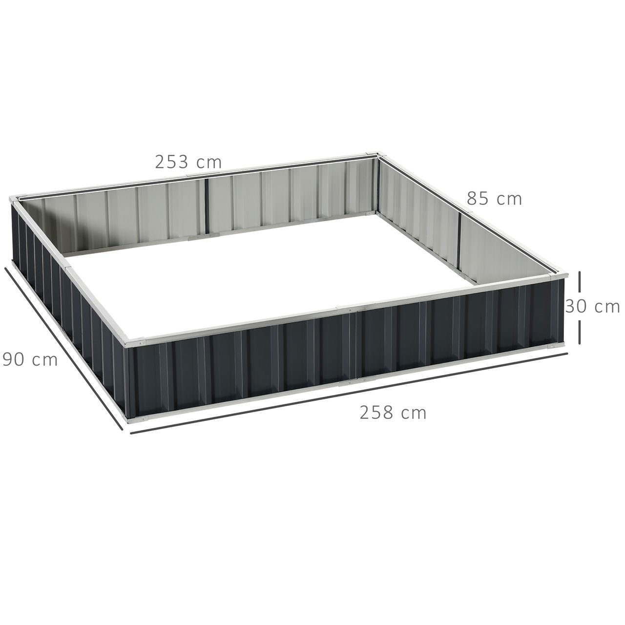 Outsunny Hochbeet DIY Gartenbeet mit T-Form-Pflanzenschilder Handschuhe Stahl