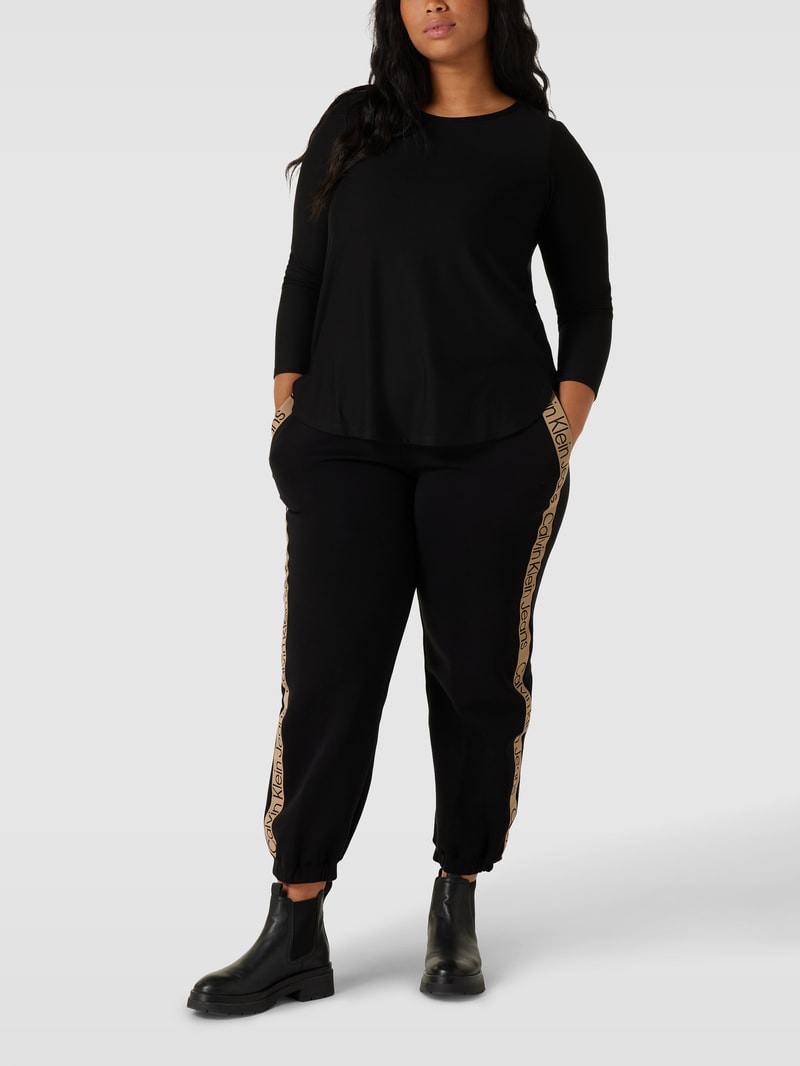 PLUS SIZE Sweatpants mit Galonstreifen in schwarz
