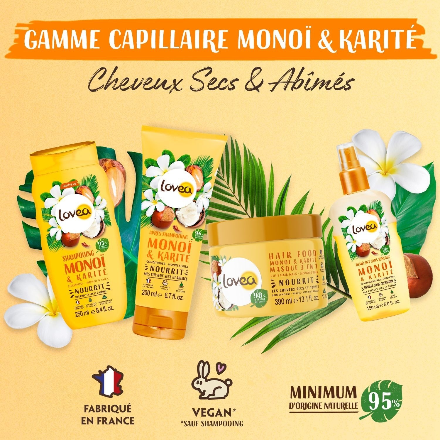 Lovea Hair Food Monoi & Shea Μάσκα 3 σε 1