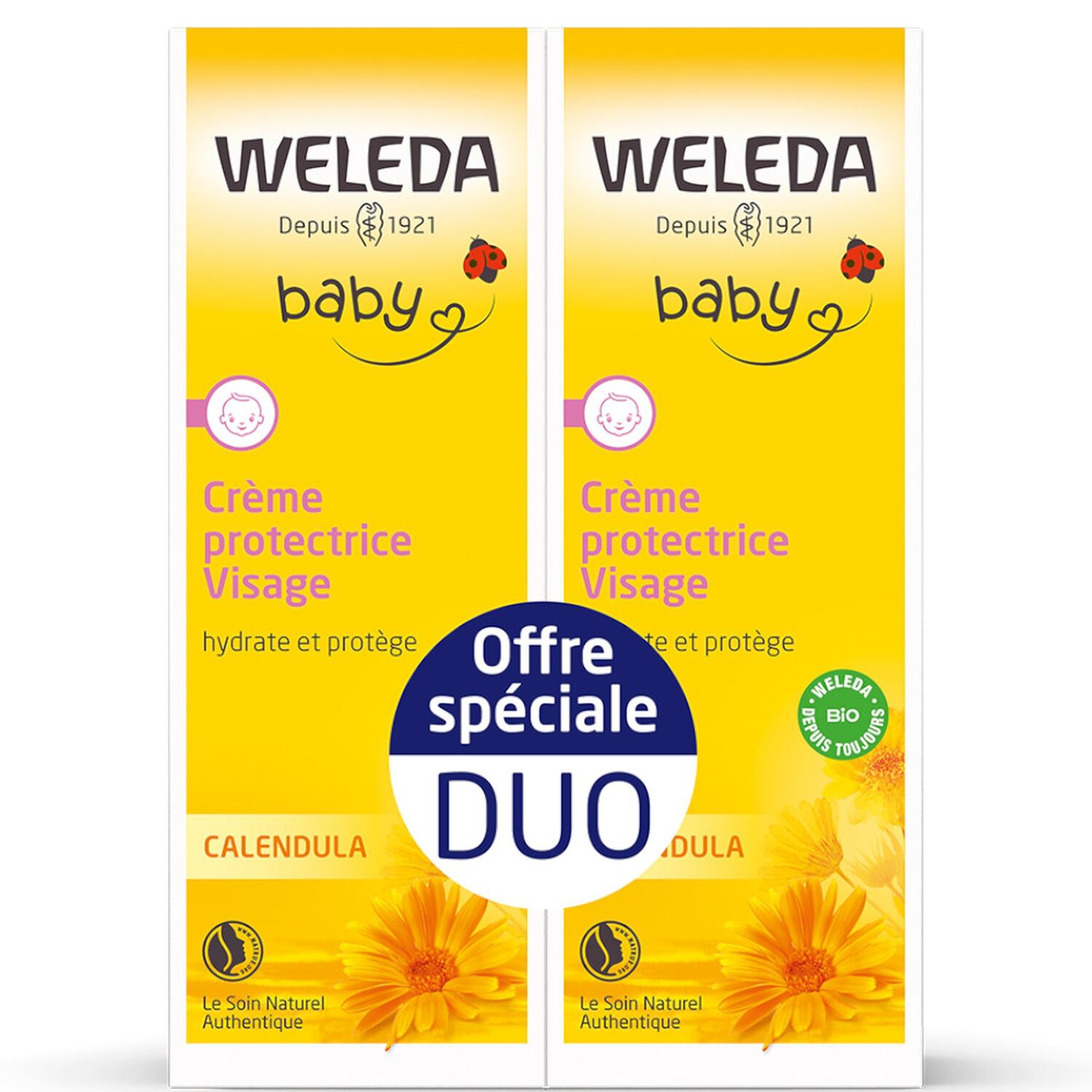 Weleda Calendula Baby Duo Crème Protectrice Visage 2x 50 ml