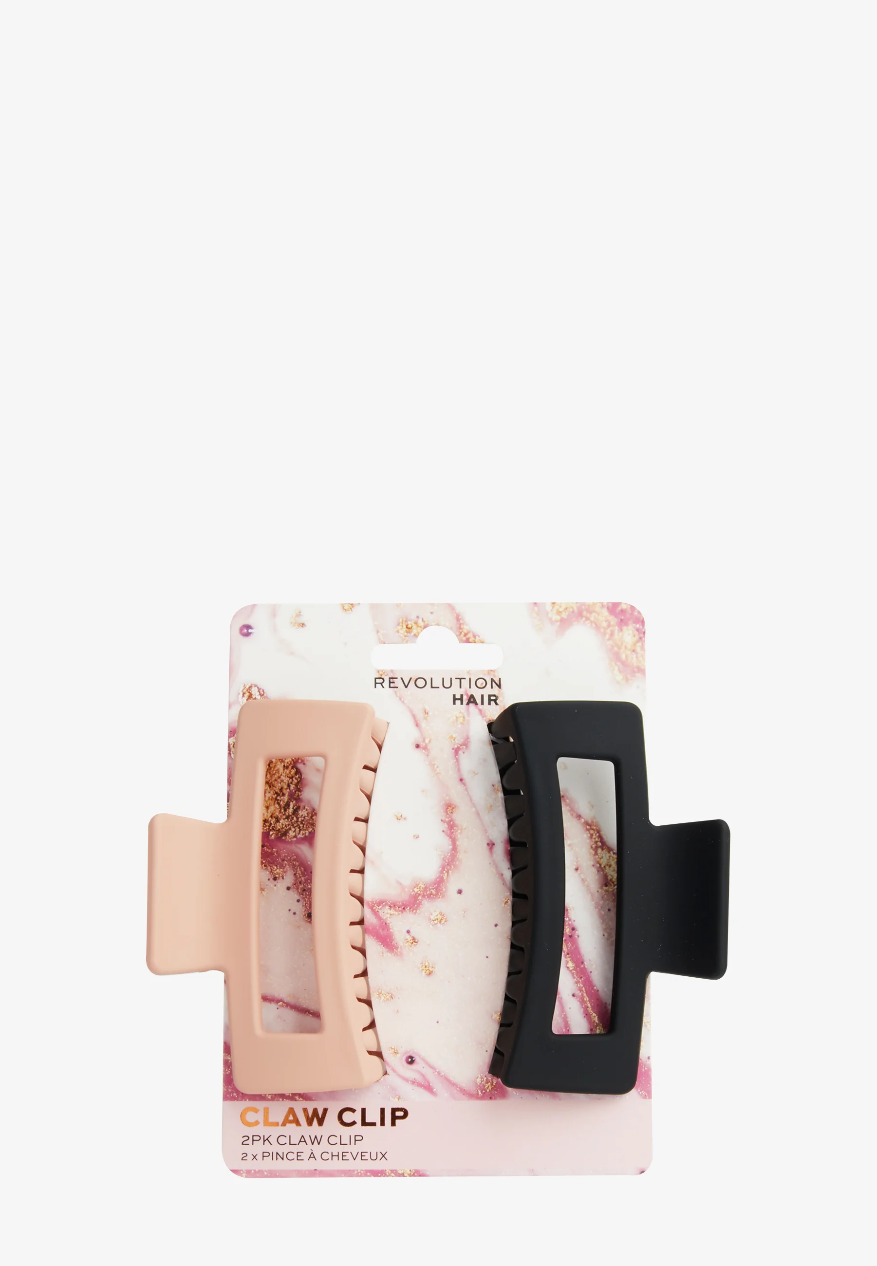 Revolution Haircare CLIP RECTANGULAR MATE NUDE/NEGRO PACK DE 2 - Accesorios para el cabello