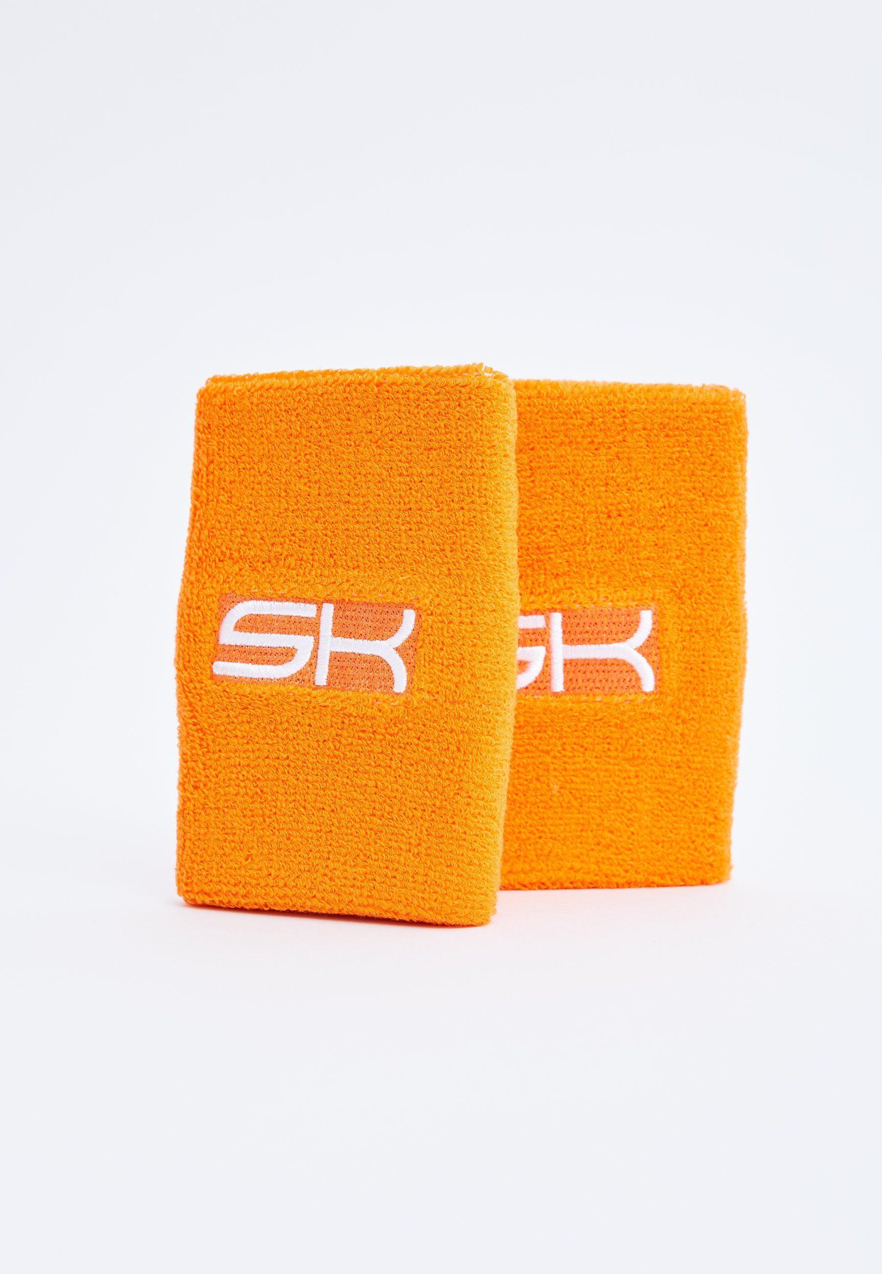 SPORTKIND Schweißband Tennis Schweißbänder groß 2er Set unisex Kinder & Erwachsene, orange