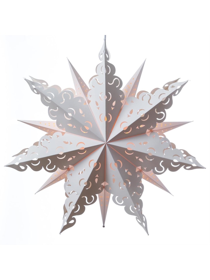 MARELIDA Papierstern Crystal Leuchtstern inkl. Kabel D: 62cm in weiß günstig kaufen onesize