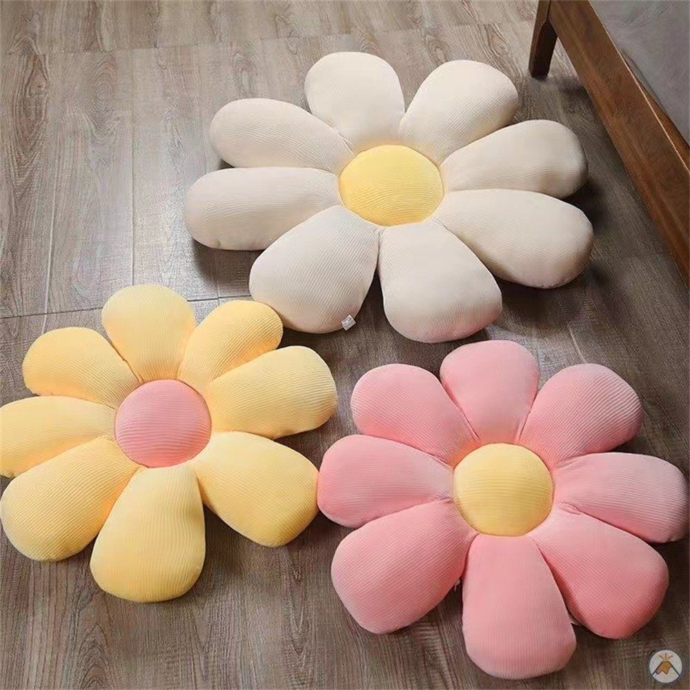 HAMÖWO Stuhlkissen Blumenboden Kissen Blumenförmiges Plüsch-Dekor Sitzkissen Sofa Dekor