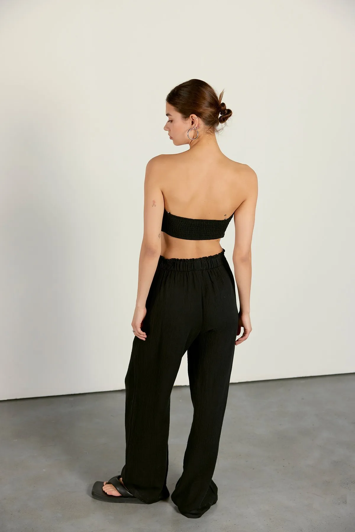 VATKALI  Musselin-Bustier Schwarz