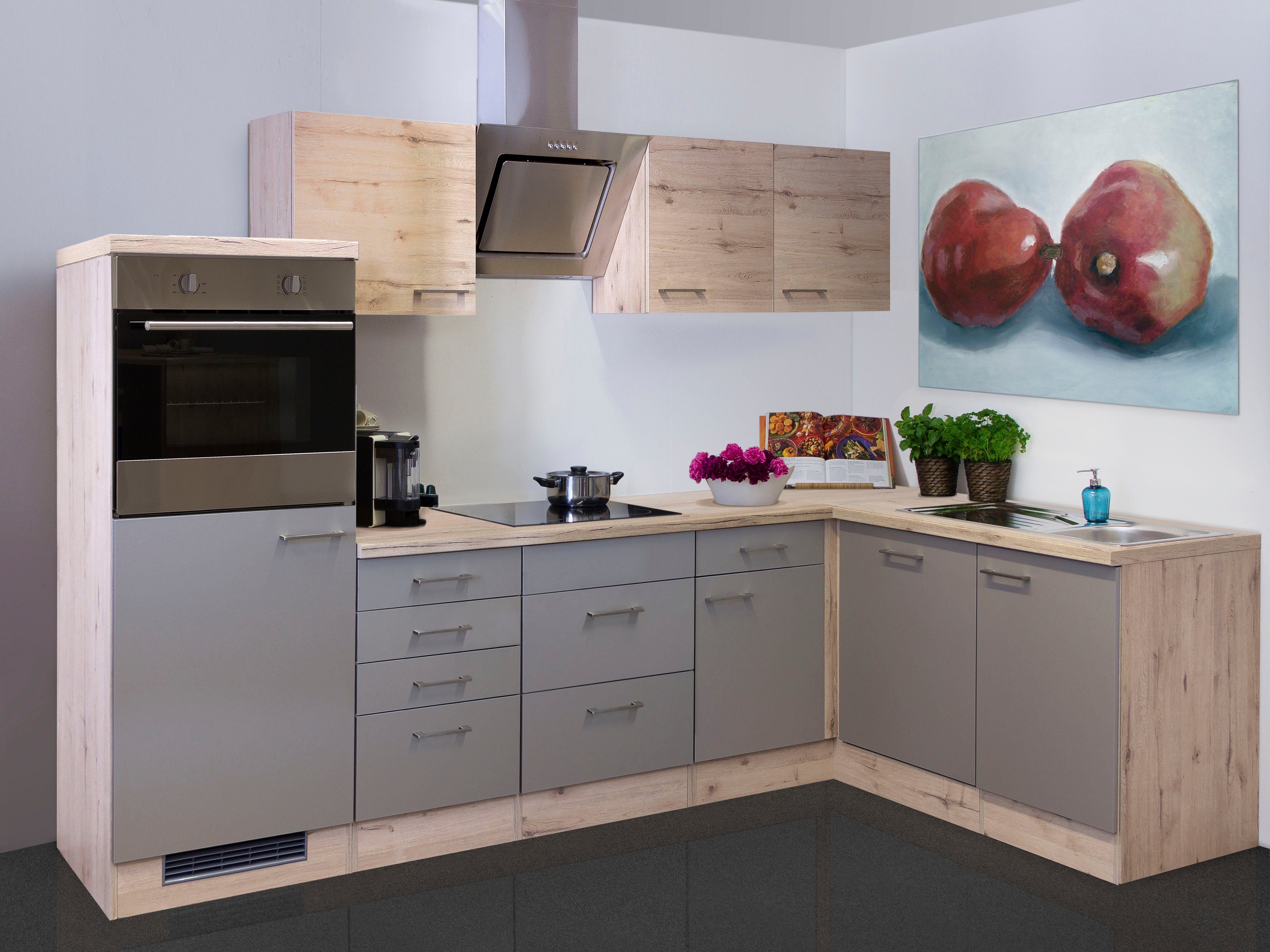 Flex-Well Küche Riva, mit E-Geräten, Stellmaß 280x170 cm, in vielen Farbvarianten erhältlich