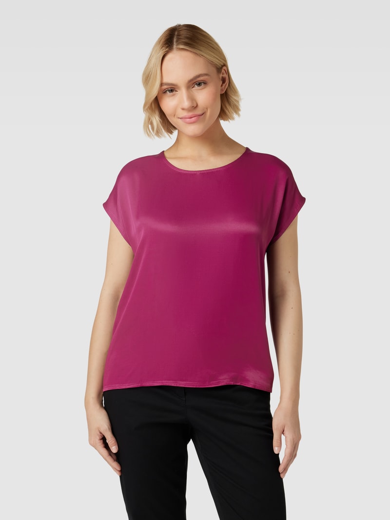T-Shirt mit Rundhalsausschnitt in aubergine
