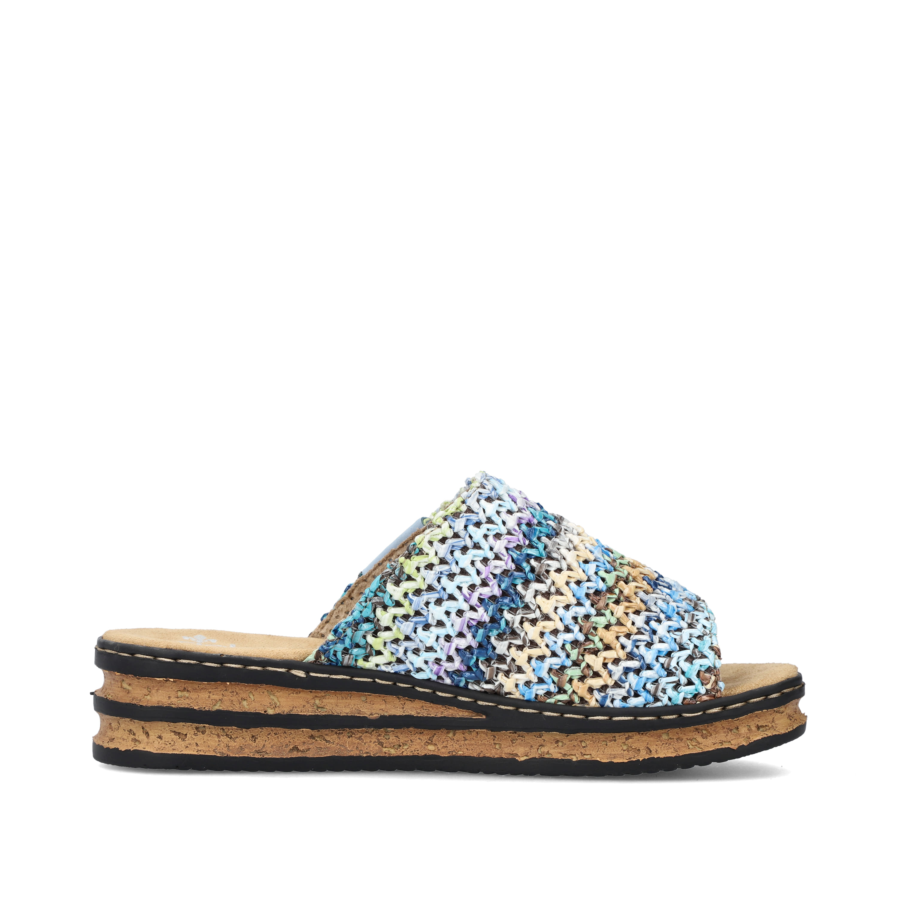 Rieker Damen Pantoletten multi-himmelblau