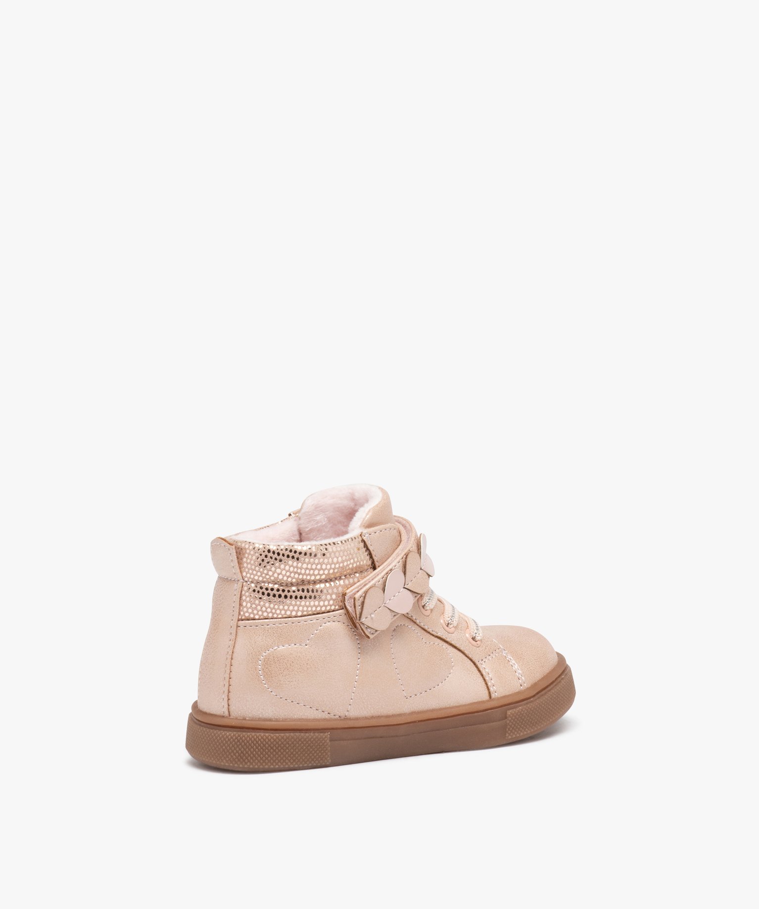 Boots irisé avec doublure peluche bébé fille rose | GEMO