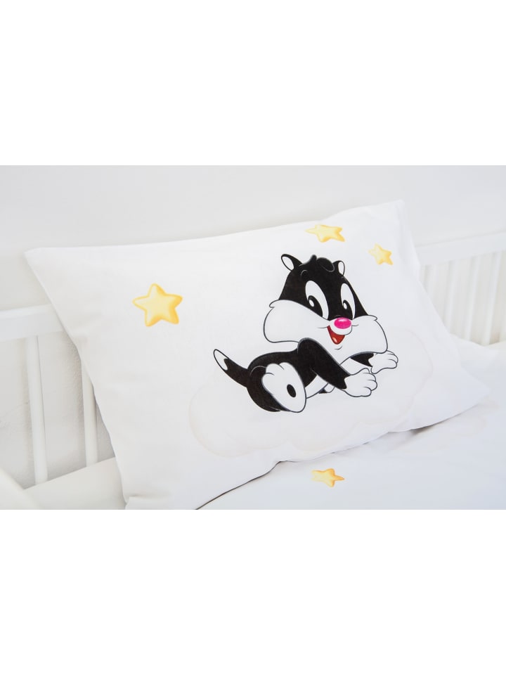 Herding 2 tlg. Renforcé Bettwäsche 100x135cm Looney Tunes in Weiß günstig kaufen 100x135 cm